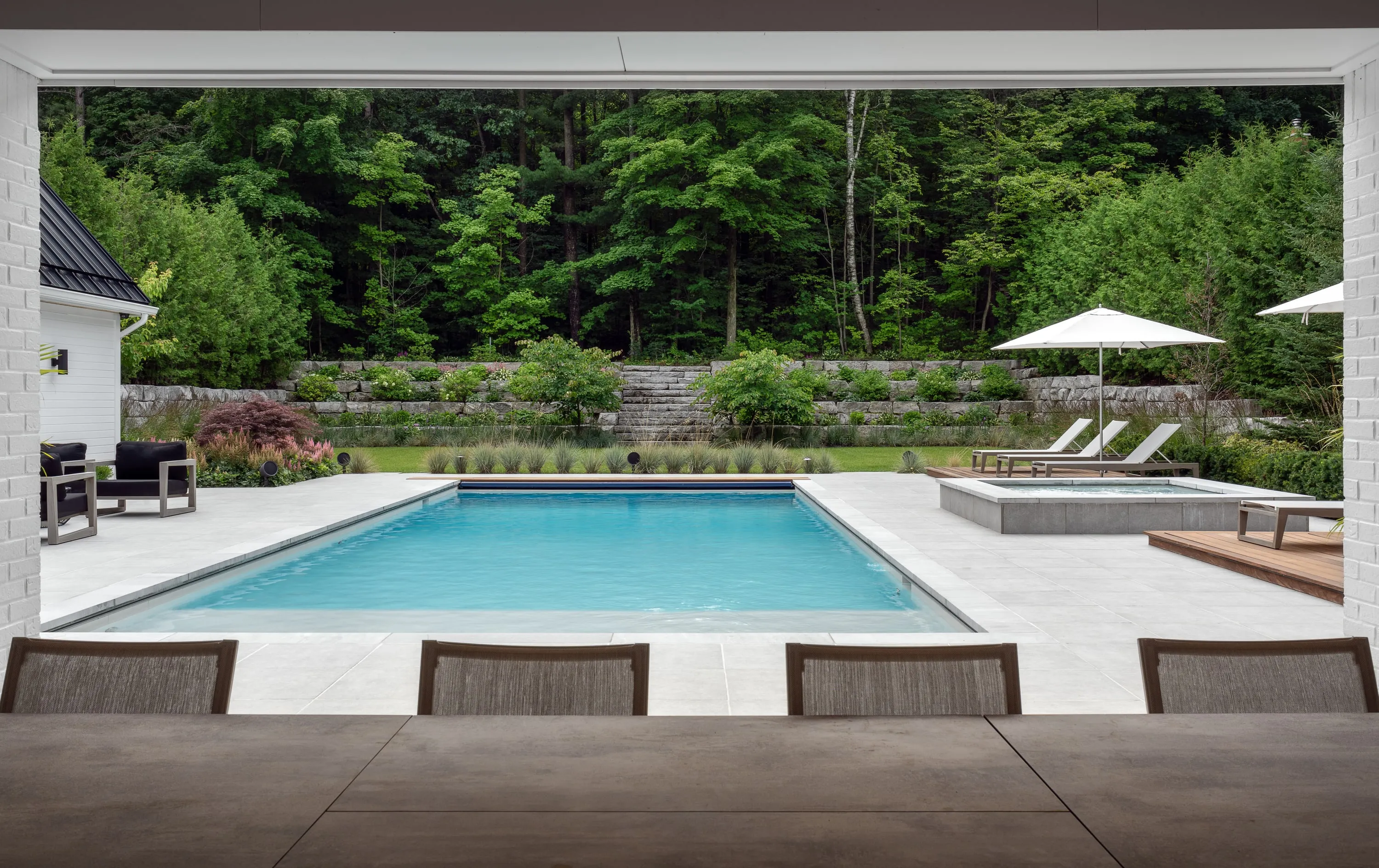 Cabana opening to the pool terrace.
