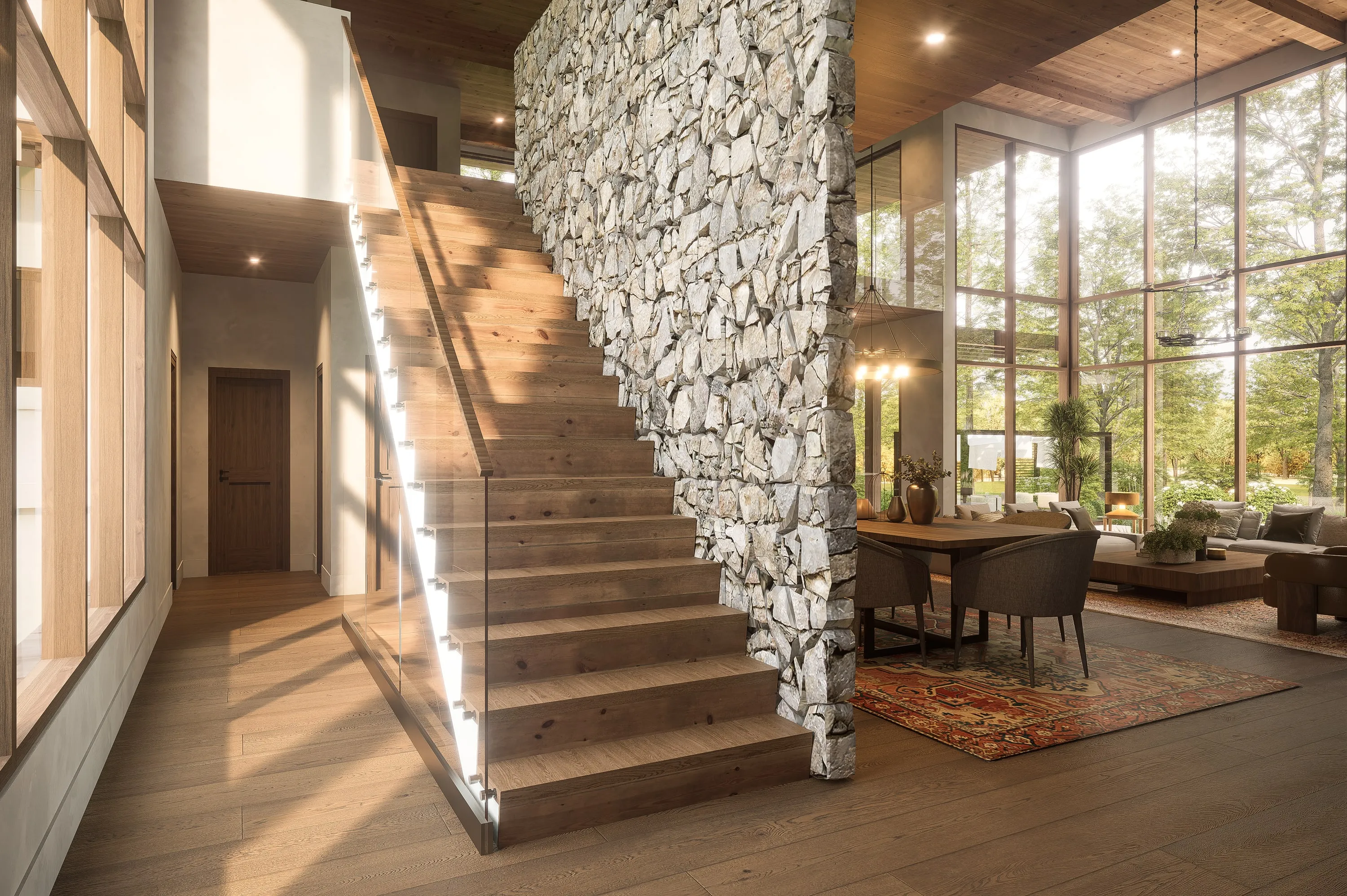 Design rendering of the stone stair.
