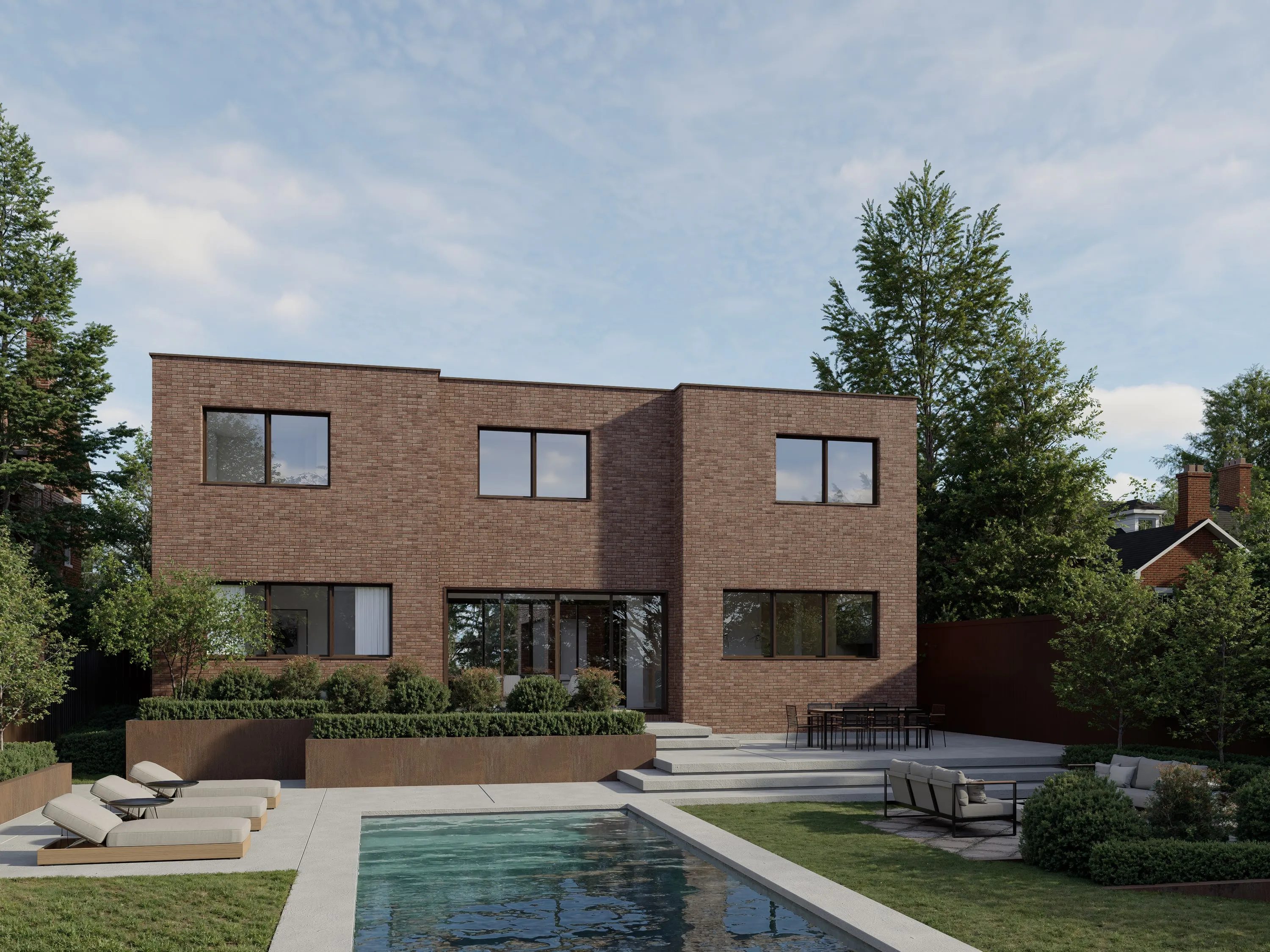 Design rendering of the pool and terrace.